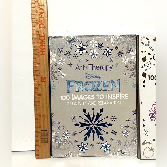 Set of 2 Hard Cover Disney Art Therapy Coloring Book. Disney Princess & Frozen. - Picture 13 of 14